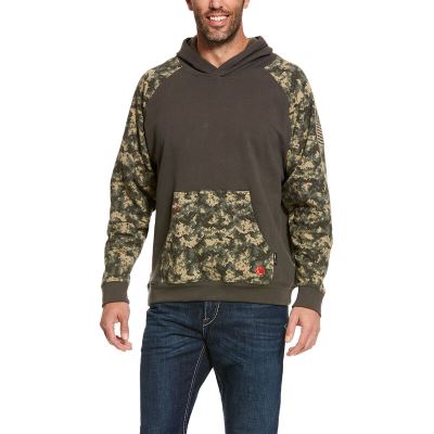 Ariat FR DuraStretch Patriot Zeytin Yeşili Camo Kapşonlu Sweatshirt Erkek (12158-089)